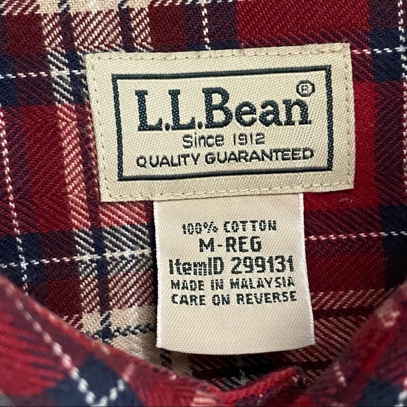 L.L. Bean Flannel Shirt Traditional Fit - Picture 4 of 6
